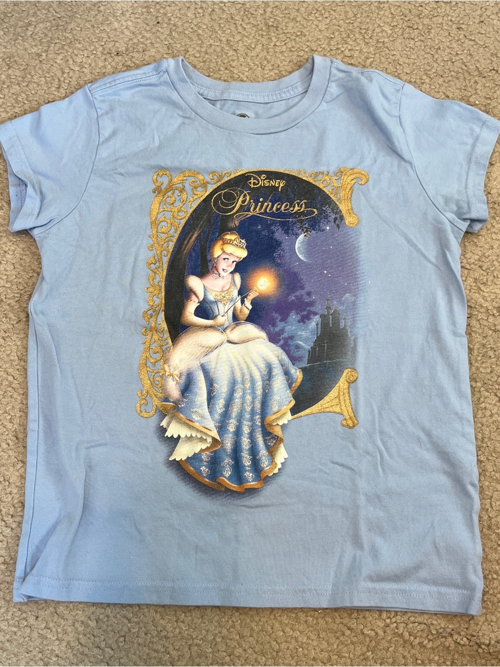 Disney Light Blue Girls Tee (or baby tee)with Cinderella Princess Graphic